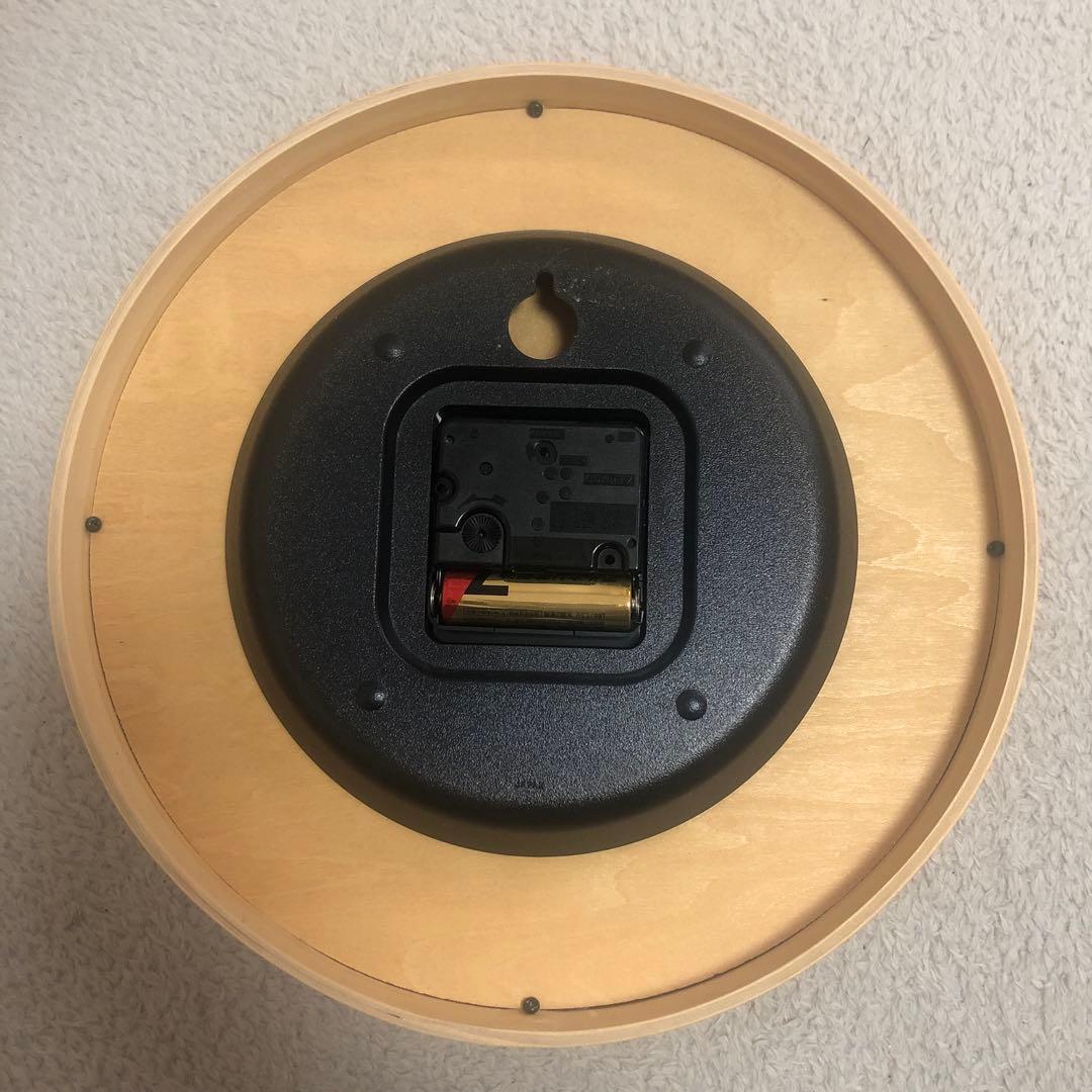 lemnos 掛時計 木製　直径約25.5センチ