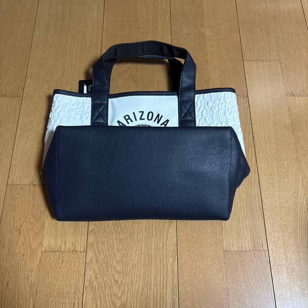 PING カジュアルラウンドトート ホワイト/ネイビー