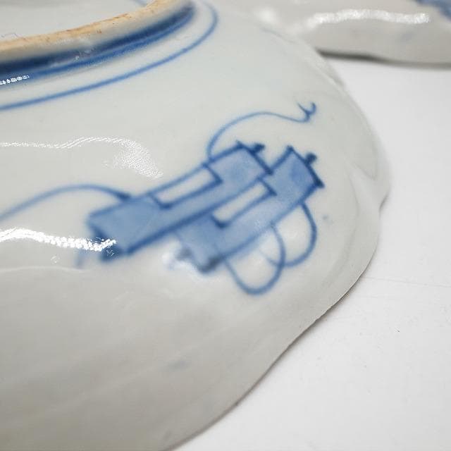 古伊万里　錦手　花尽くし文様　七寸皿　2枚