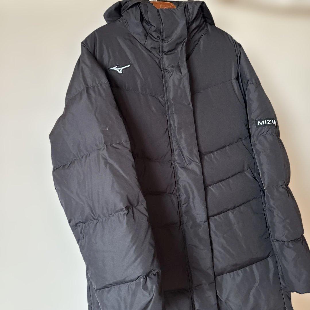 大*和様 MIZUNO ミズノ　ブラック ダウンベンチコート レディースLフード