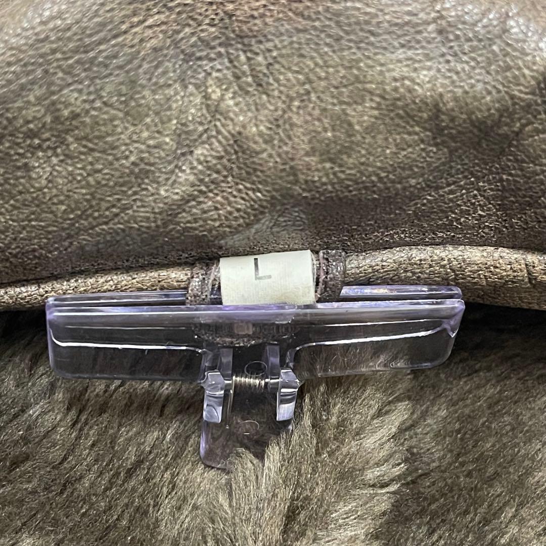 極暖ボアライナー付！羊革 レザーフライトジャケット A-2型 ブラウン Lサイズ