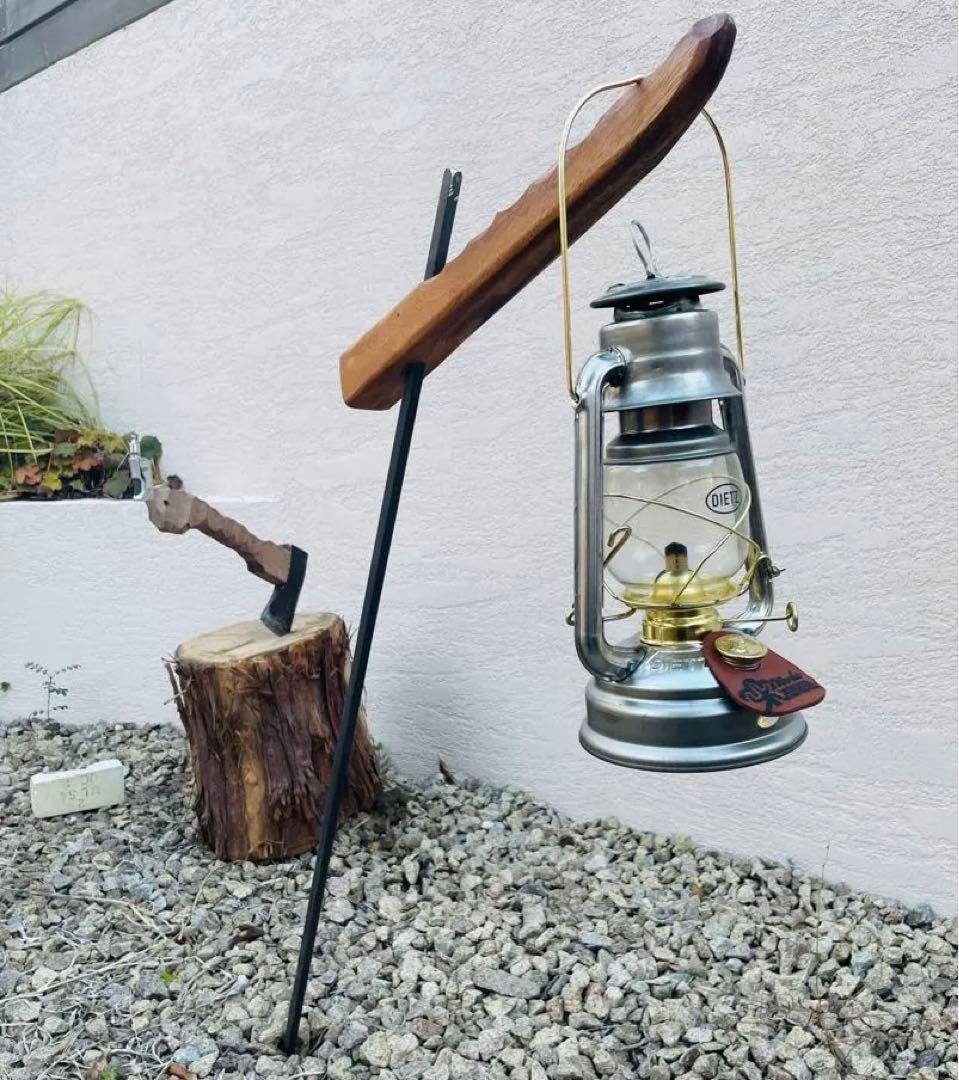 ランタンハンガー　アイアン×ウッド① キャンプ