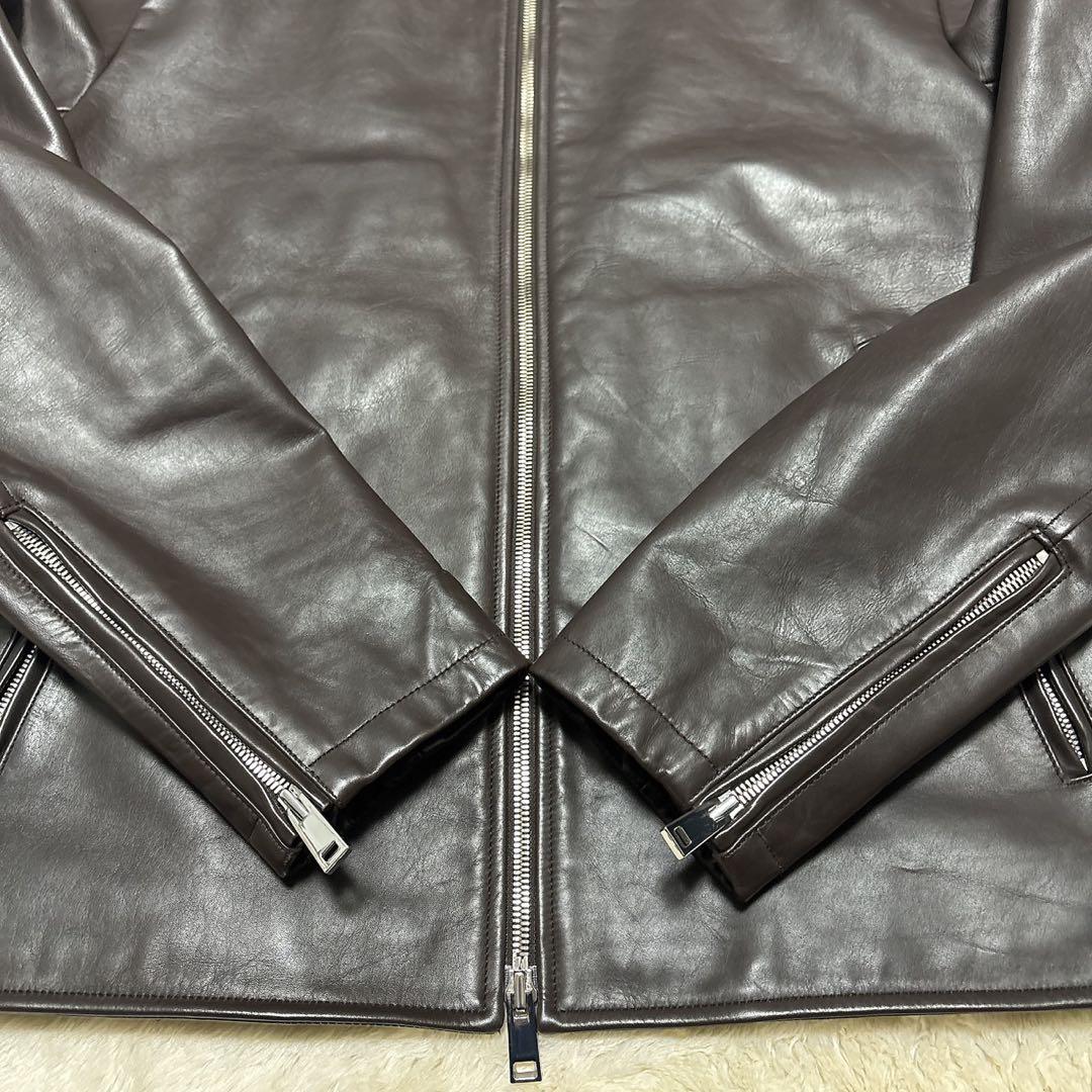 美品✨ Theoryセオリー シングルレザーライダースジャケット 牛革カウレザー