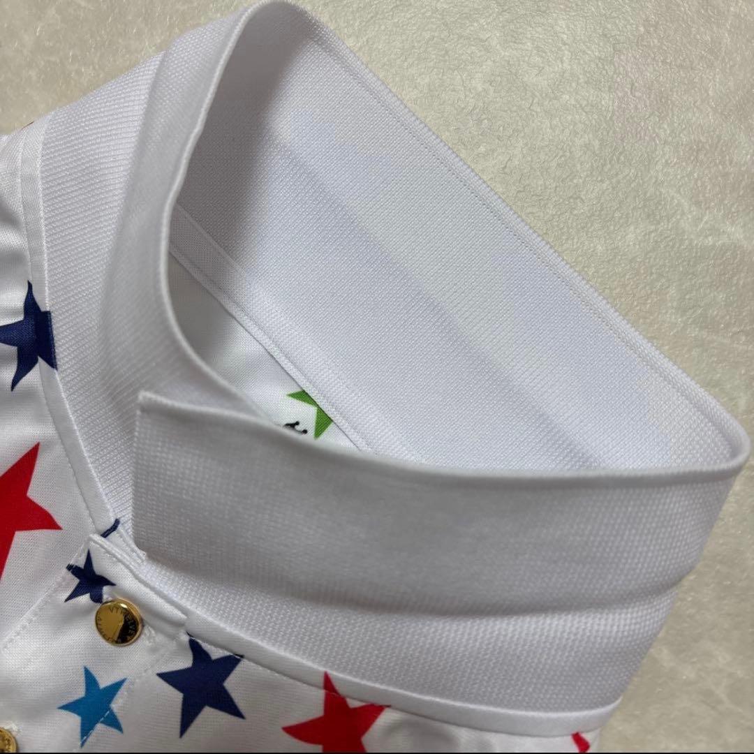 ヴィ・トゥエルヴ★総柄★薄手ストレッチ★ポロシャツ【メンズ サイズL】