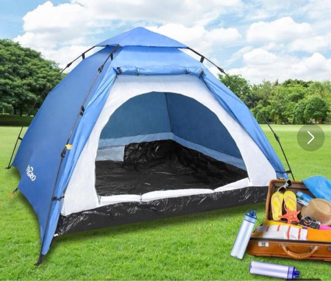 ポップアップテント ワンタッチテント3.4人用 防水 簡単組立 フルクローズ