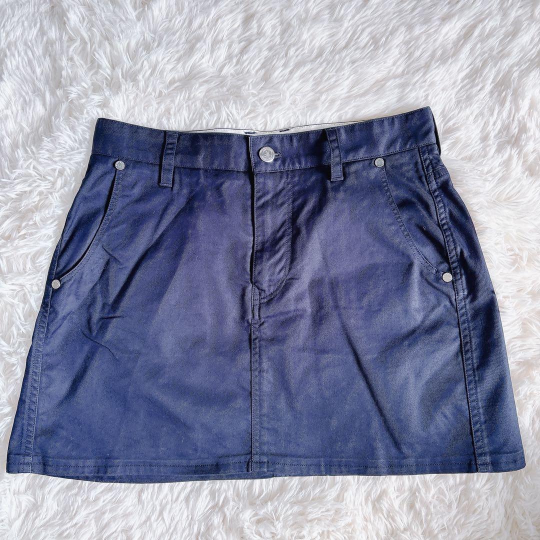MARK＆LONA スカル 刺繍 ネイビー ミニスカート L ゴルフウェア