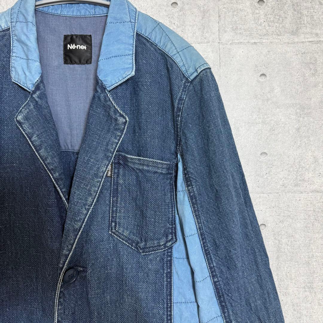 Ne-net ヴィンテージ デニム パッチワーク ロングジャケット