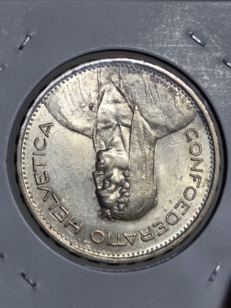 (初期年号)スイス連邦　農夫像　5フラン銀貨　1933 B