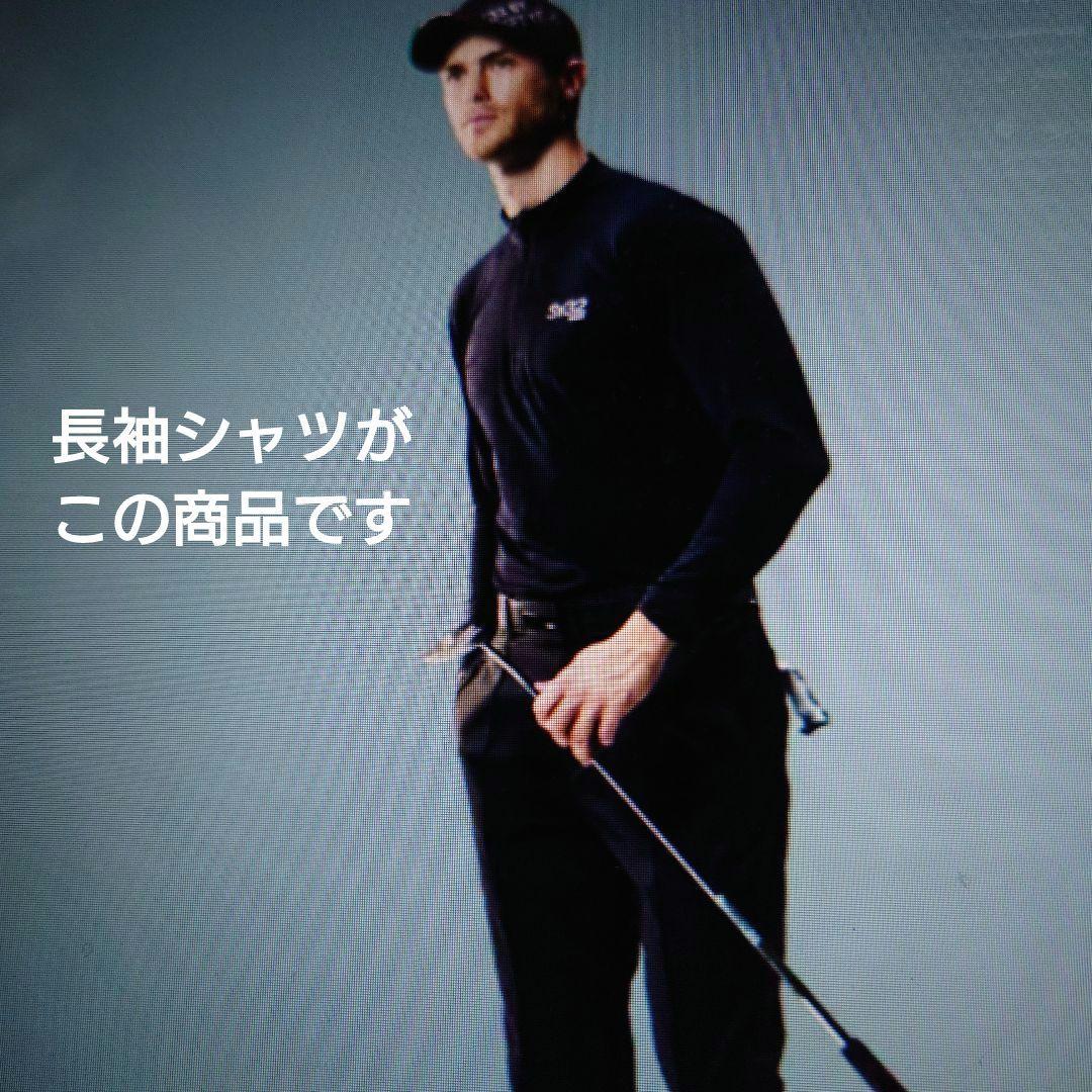 SY32：メンズ：Lサイズ：ゴルフウエア：カルビコ ジップアップモック長袖シャツ