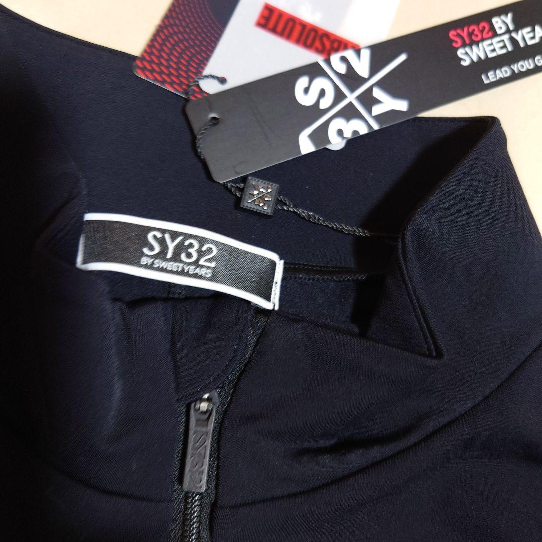 SY32：メンズ：Lサイズ：ゴルフウエア：カルビコ ジップアップモック長袖シャツ