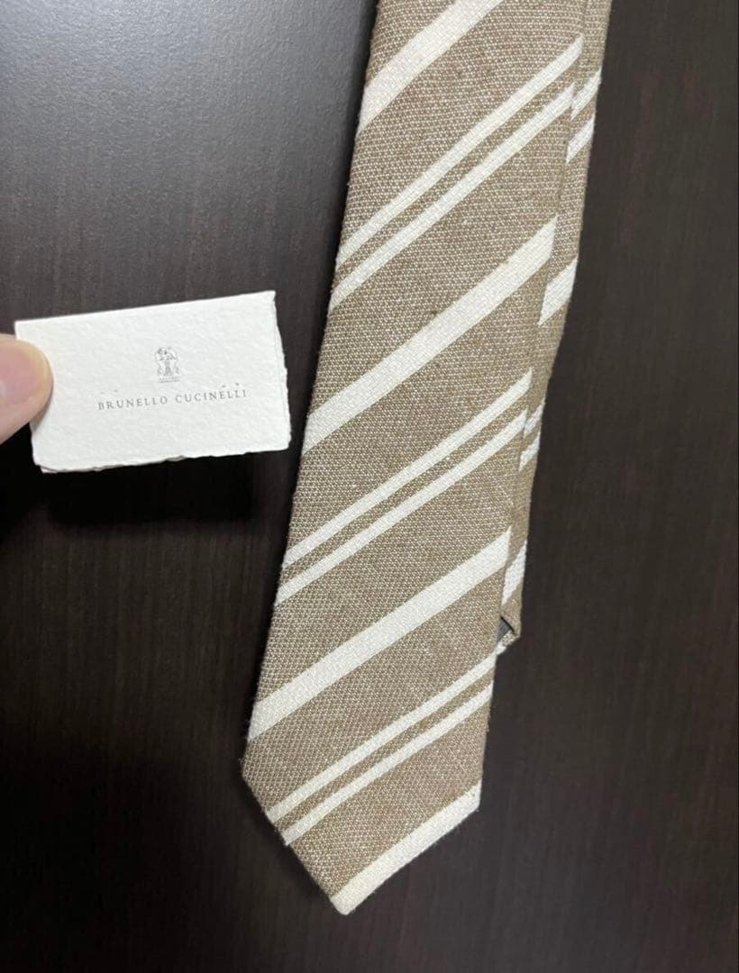 春夏 ブルネロクチネリBRUNELLO CUCINELLI ストライプネクタイ