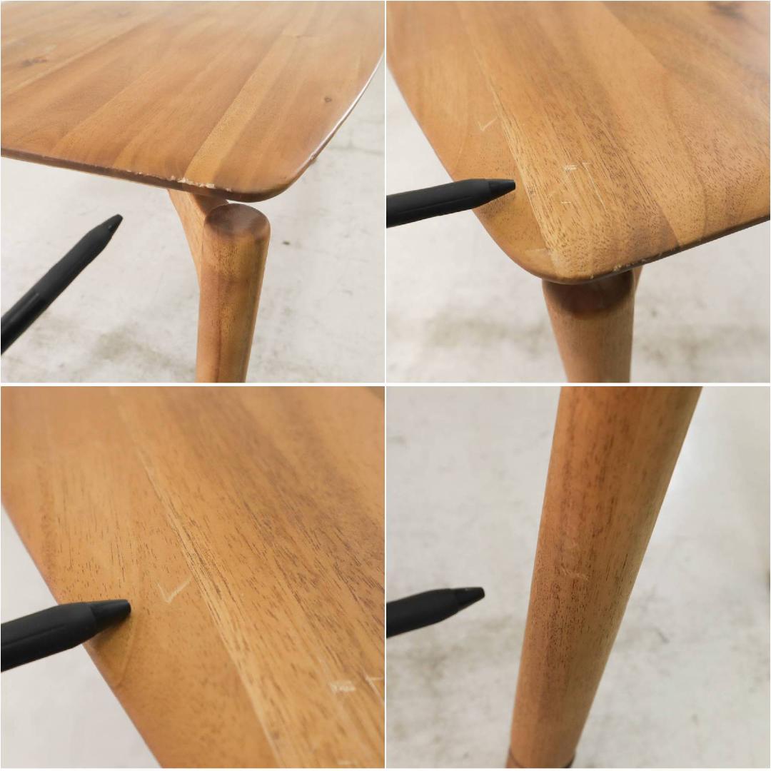 EDDA 朝日木材加工 リビングテーブル チーク材 北欧ヴィンテージ風 継ぎ脚