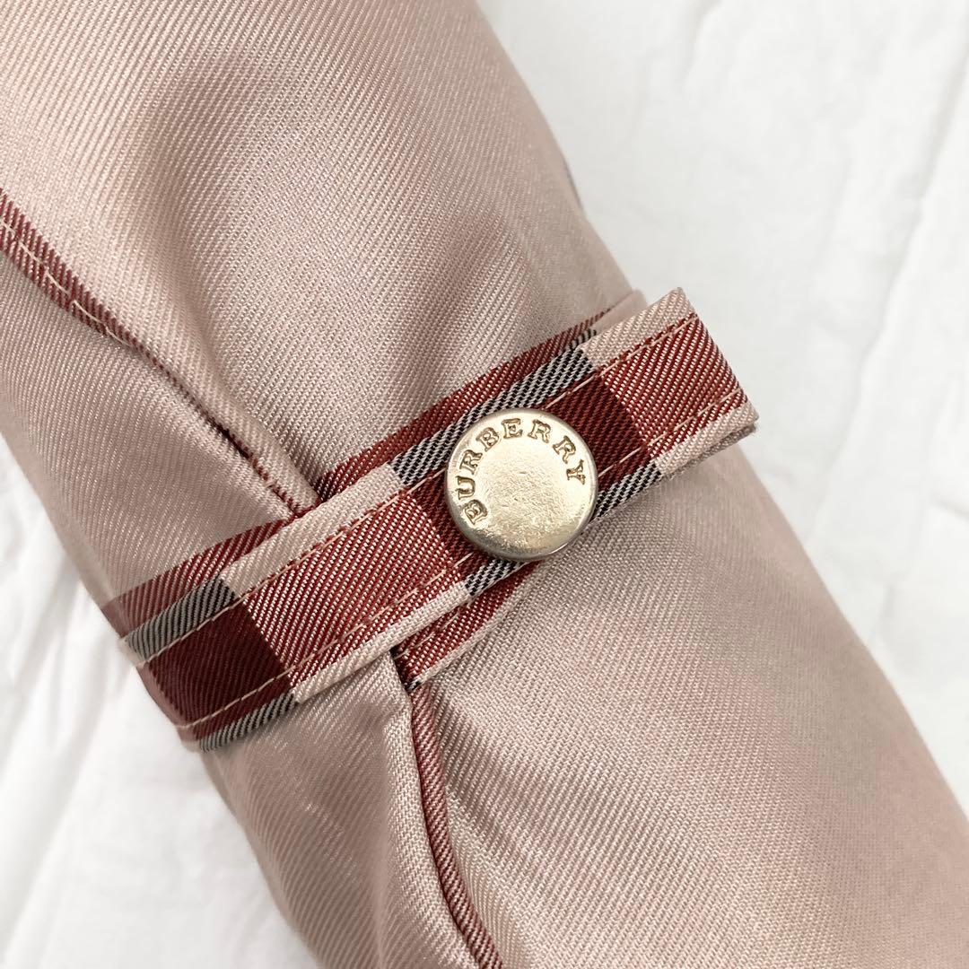 【未使用】バーバリー　折りたたみ傘　ノバチェック　雨傘　ユニセックス　ベージュ系