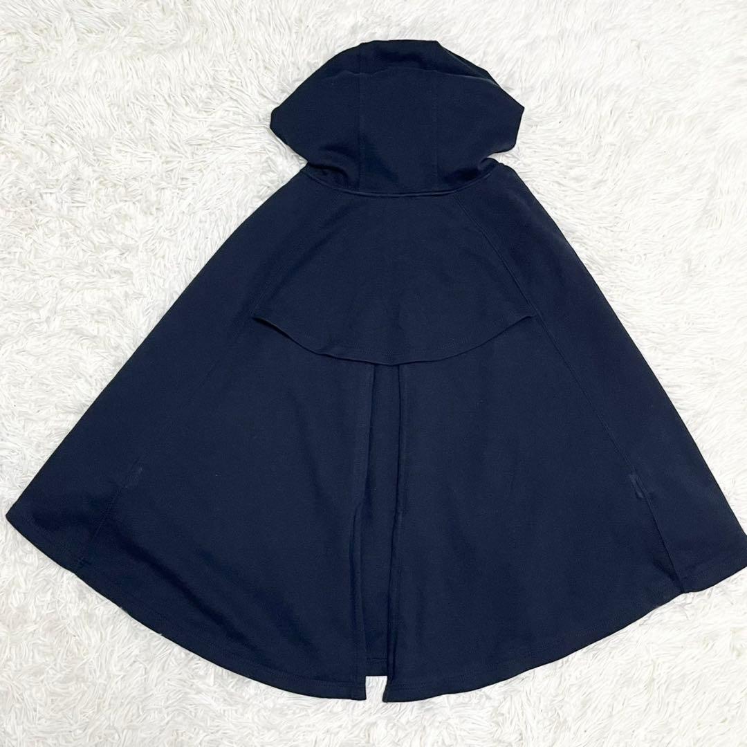 バーバリーブルーレーベル ポンチョ ケープ ノバチェック フード ネイビー