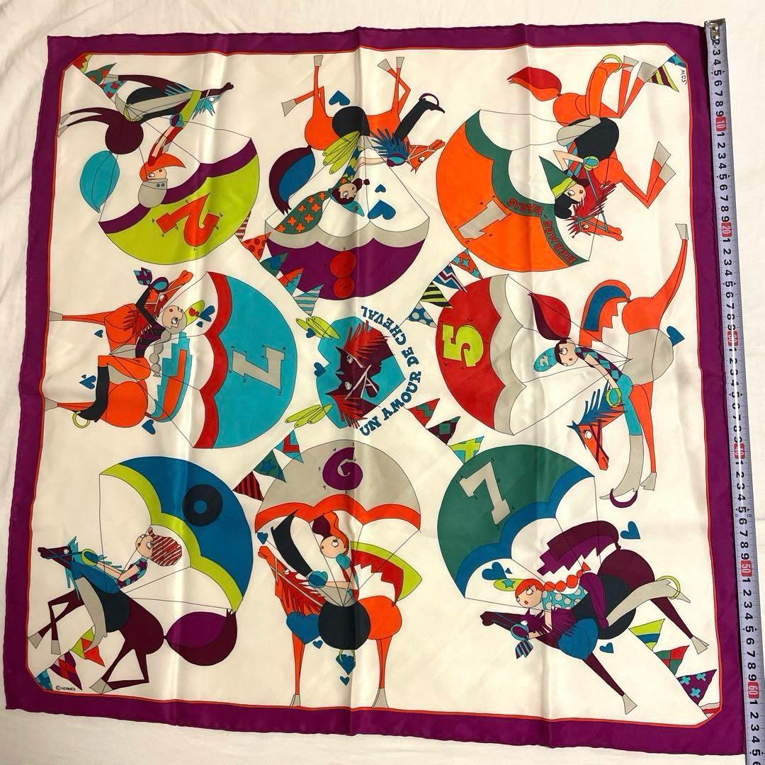 HERMESエルメススカーフUN AMOUR DE CHEVAL馬への愛65cm