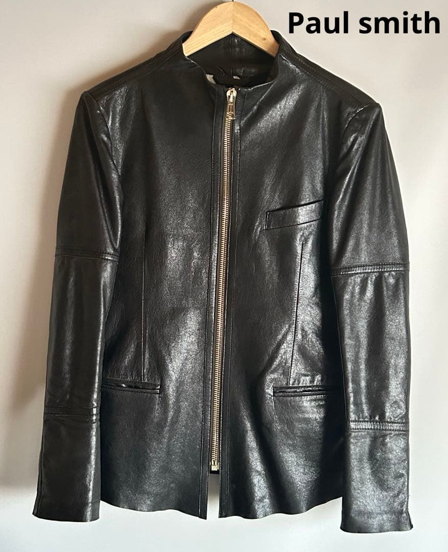 Paul smith ポールスミス　羊革レザージャケット　黒　S