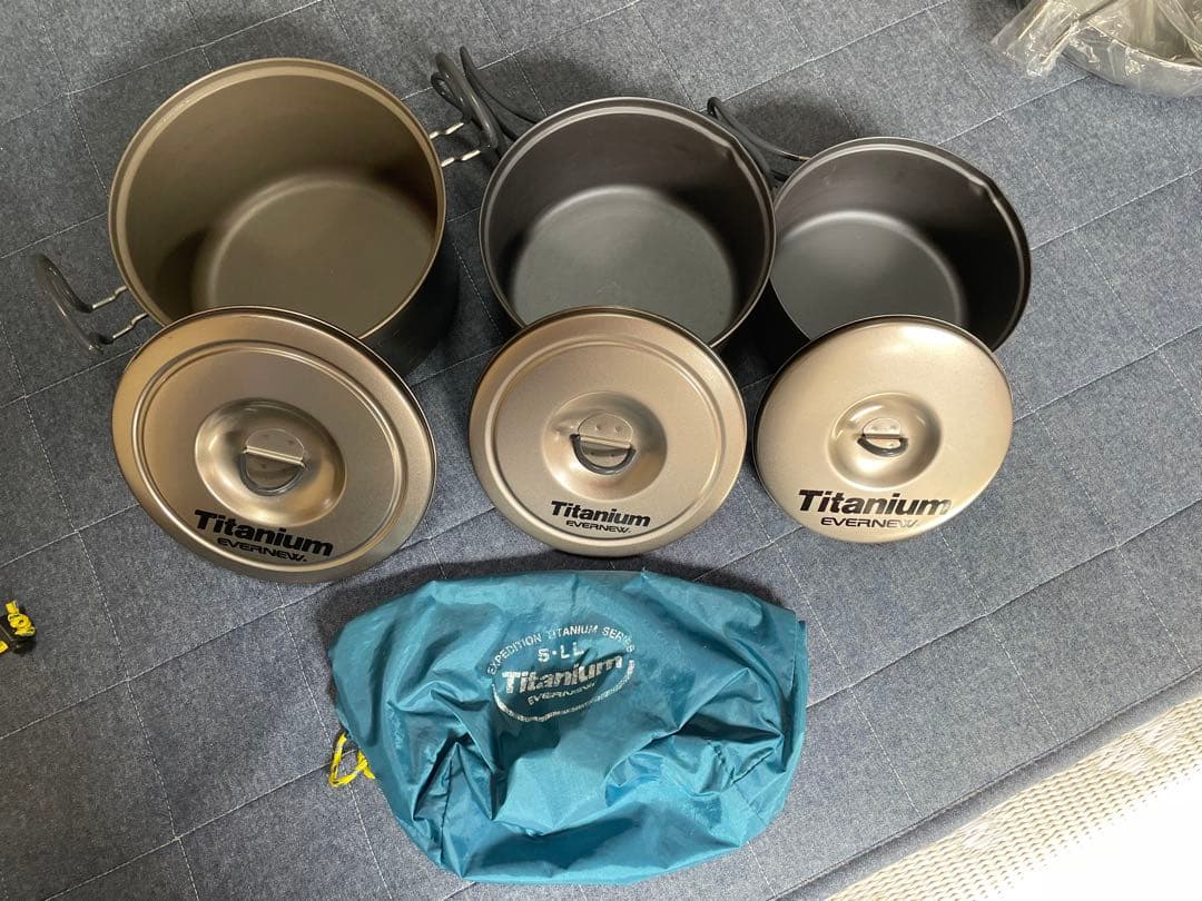 エバニューチタンクッカーフルセット+三層鋼フライパン　ソロ〜グループまで！9点！