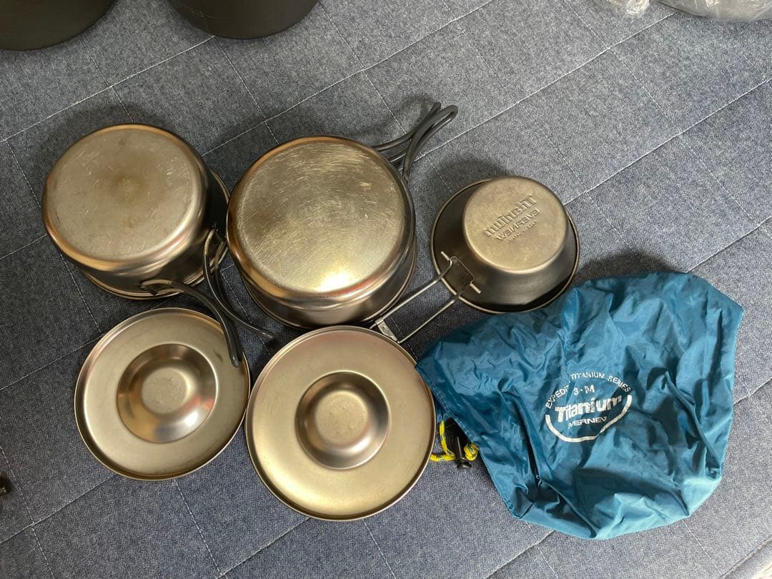 エバニューチタンクッカーフルセット+三層鋼フライパン　ソロ〜グループまで！9点！
