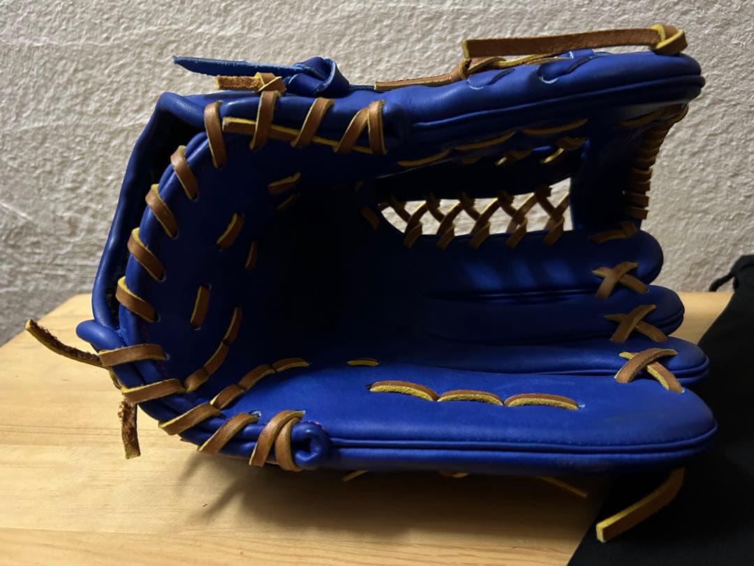 ZETT 硬式グローブ 青 レザー