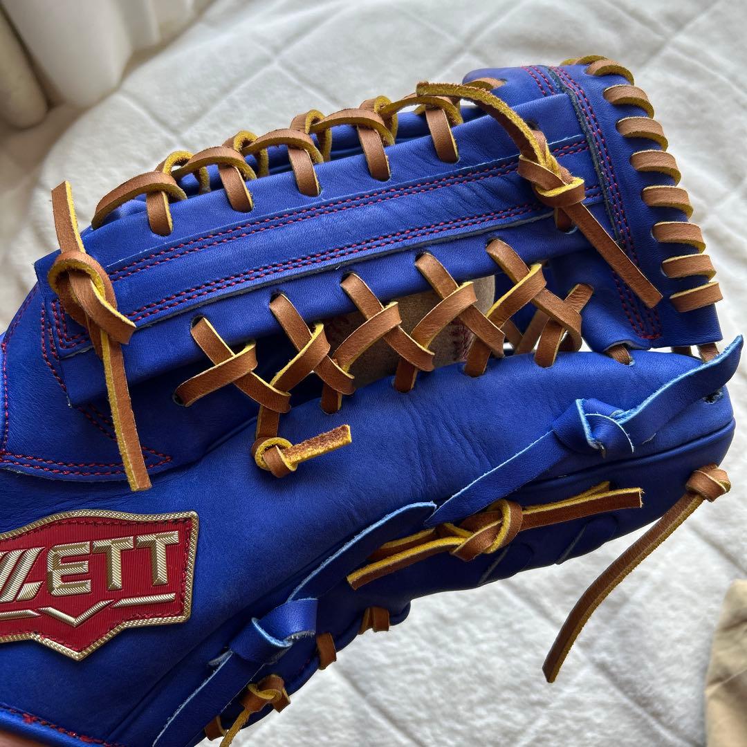 ZETT 硬式グローブ 青 レザー