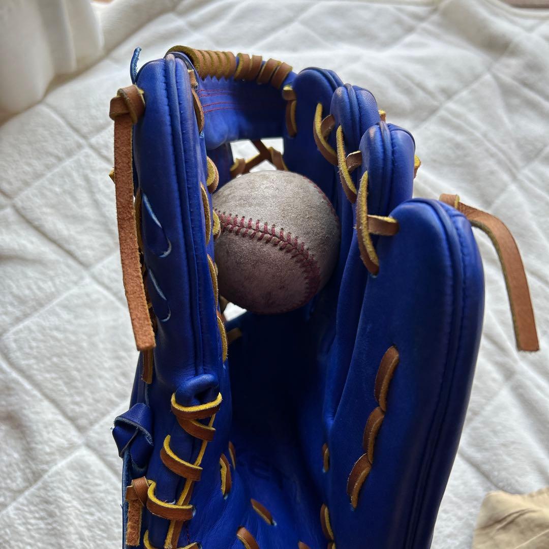 ZETT 硬式グローブ 青 レザー