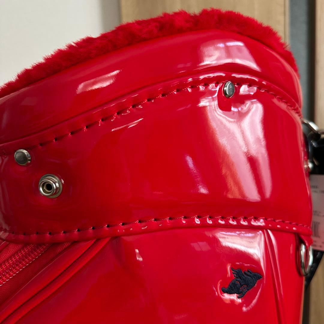 未使用 PEARLY GATES エナメル キャディバッグ レッド