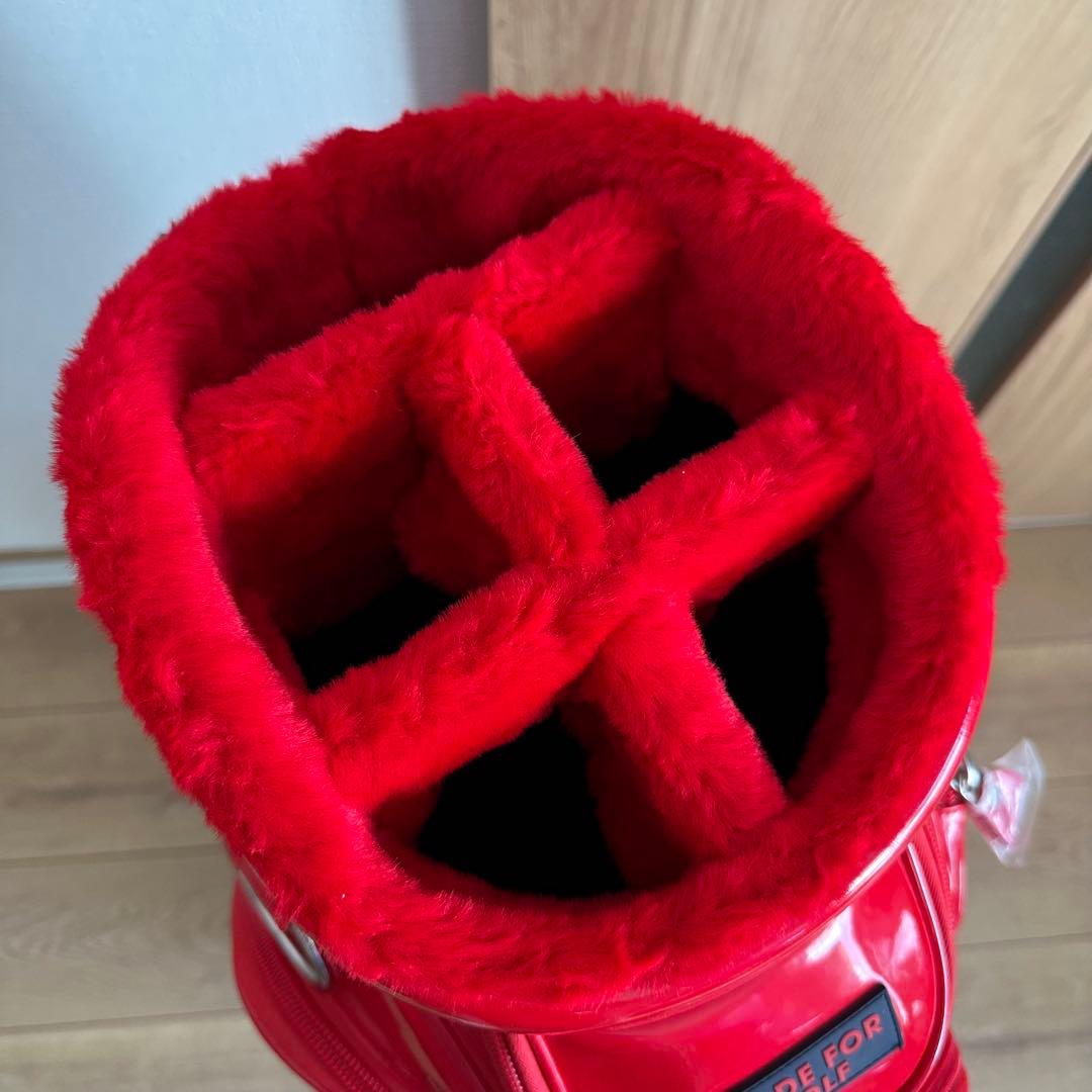 未使用 PEARLY GATES エナメル キャディバッグ レッド