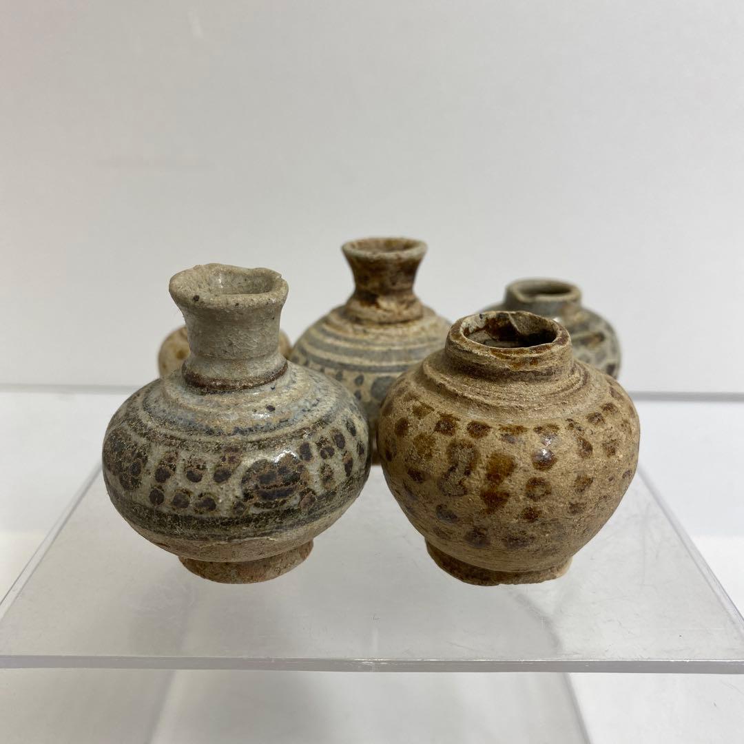 専用　「赤丸2点のみ」16世紀　安南小壺色々　14点　東さ8-0221☆2F