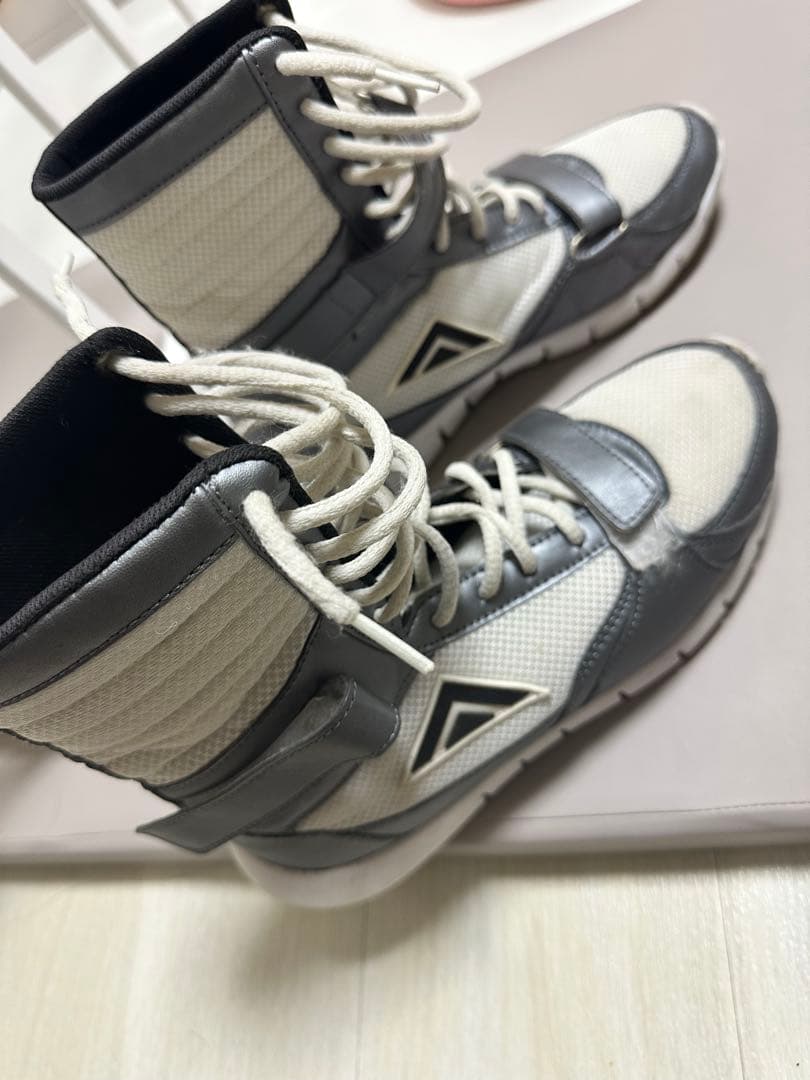 ADAMSボクシングシューズ ハイカット ホワイト/グレー