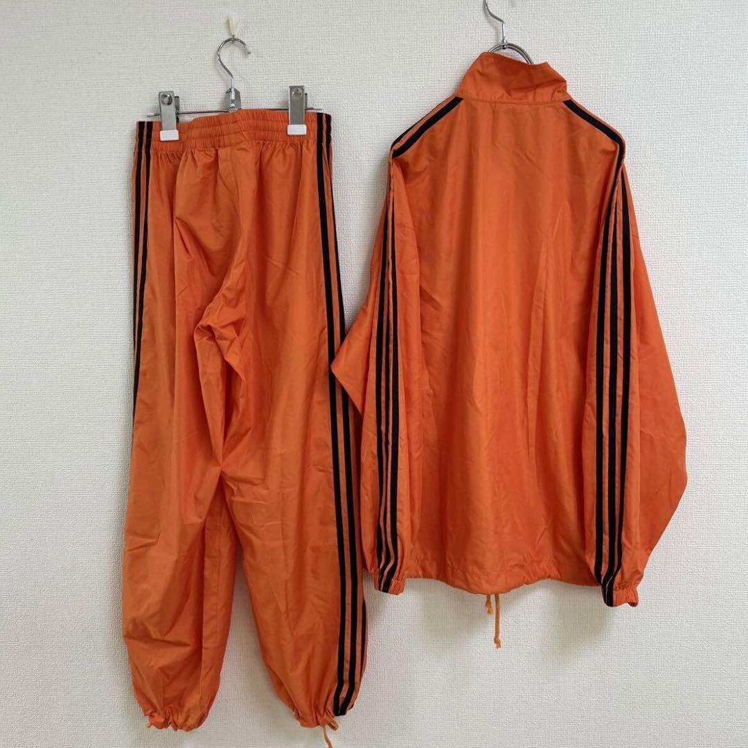 美品　90s アディダス　ナイロンジャージ 上下セット　S オレンジ サッカー