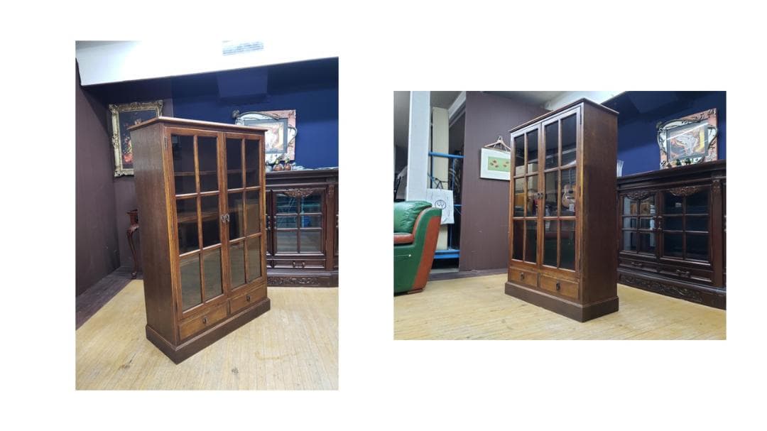 J31　三越 カントリーハウス 観音開き 引き出し付き 書棚　本棚　食器棚