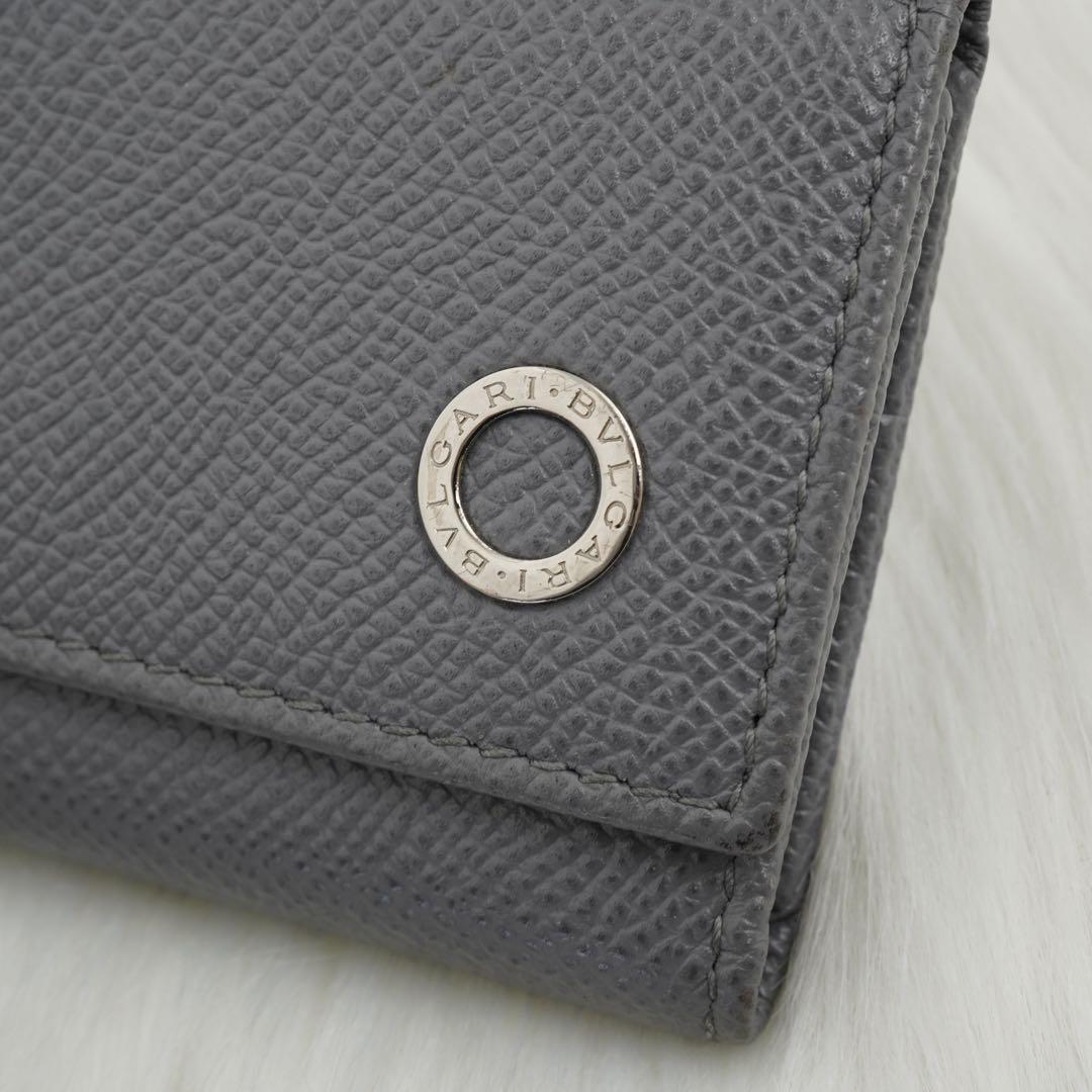 ほぼ未使用品　箱付き　BVLGARI ブルガリ　キーケース　サークル金具　グレー