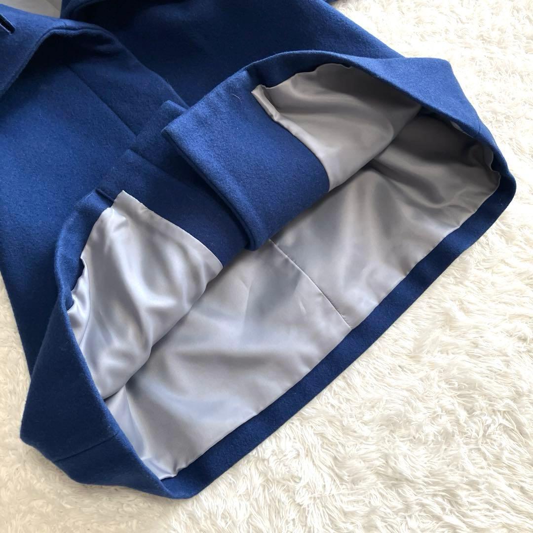 【美品】INED ウールケープコート　ロイヤルブルー　短丈　Y2K