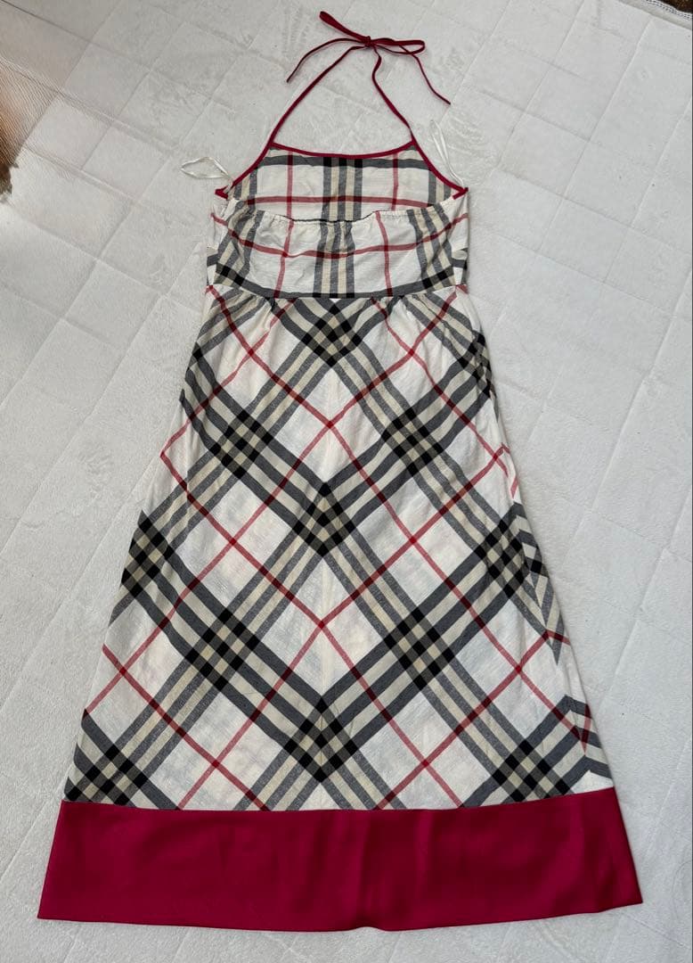 バーバリーブルーレーベル チェック柄キャミソールロングワンピース
