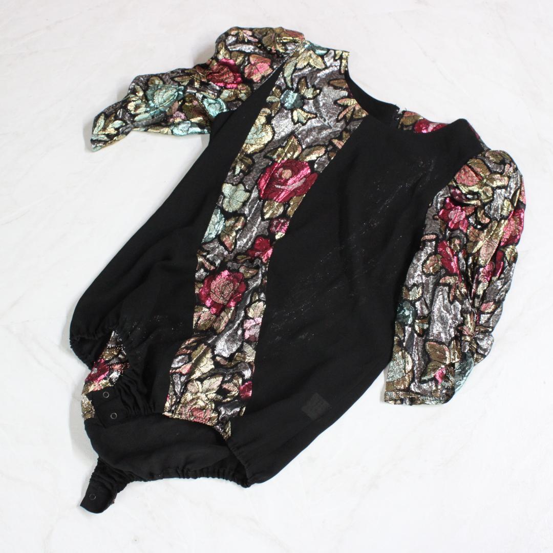 【美品 日本製社交ダンス衣装】上下セット レッスンウェア 練習着 レオタード