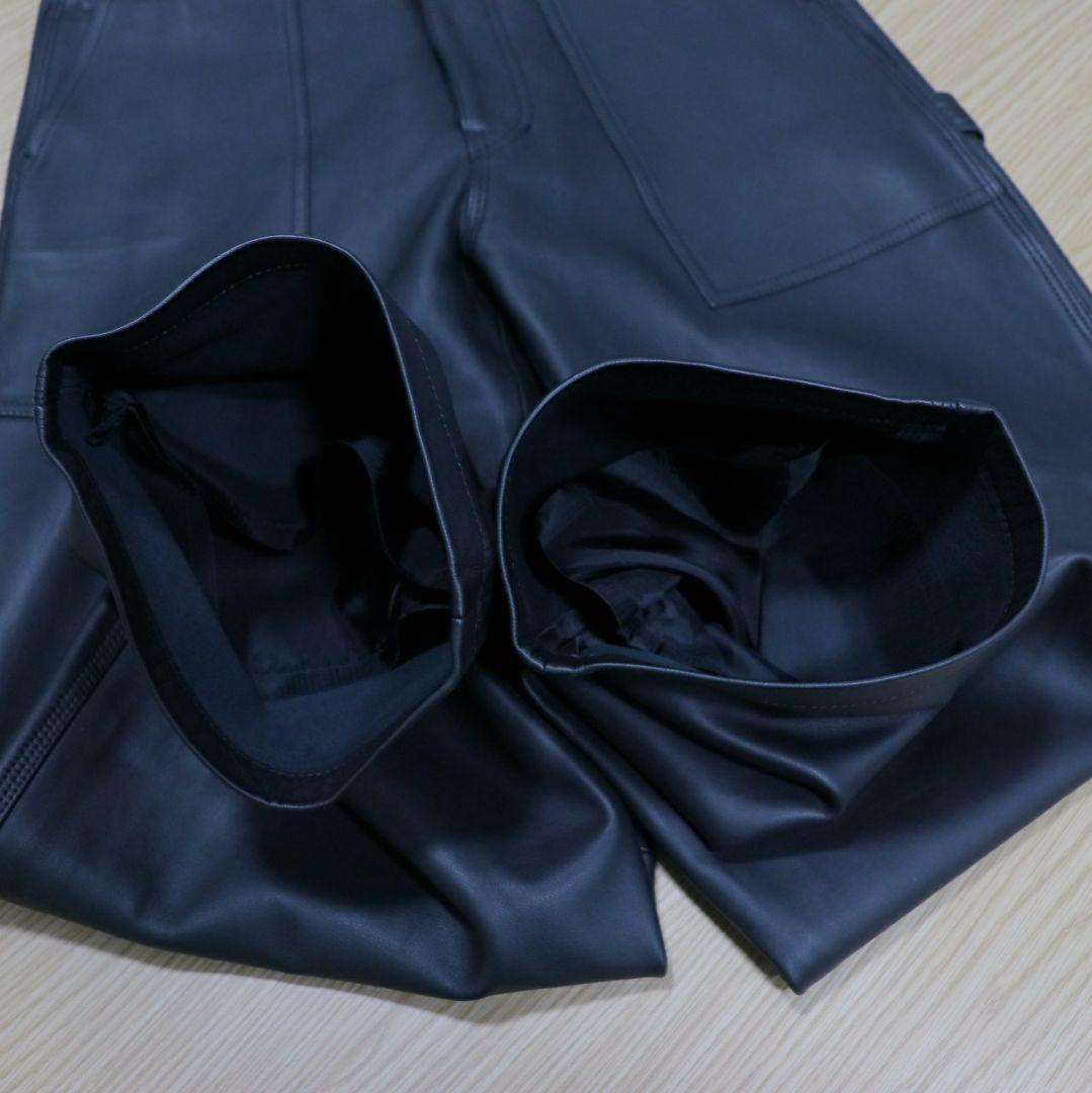 YLEVE SHEEP LEATHER PAINTER PANTS ブラック