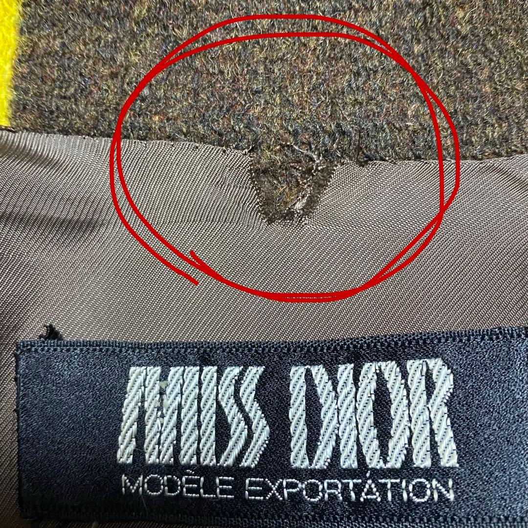 【希少 ヴィンテージ】MISS DIOR タータンチェック ニットコート