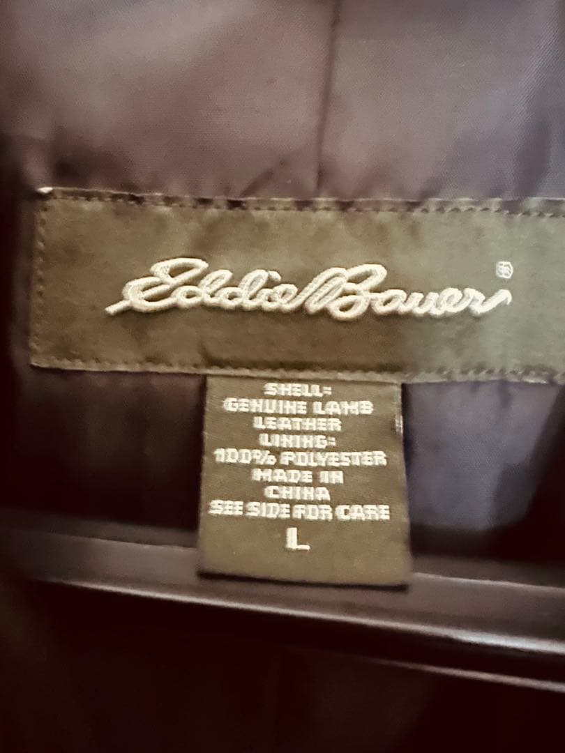 エディバウアー　ラムスキンレザージャケット黒