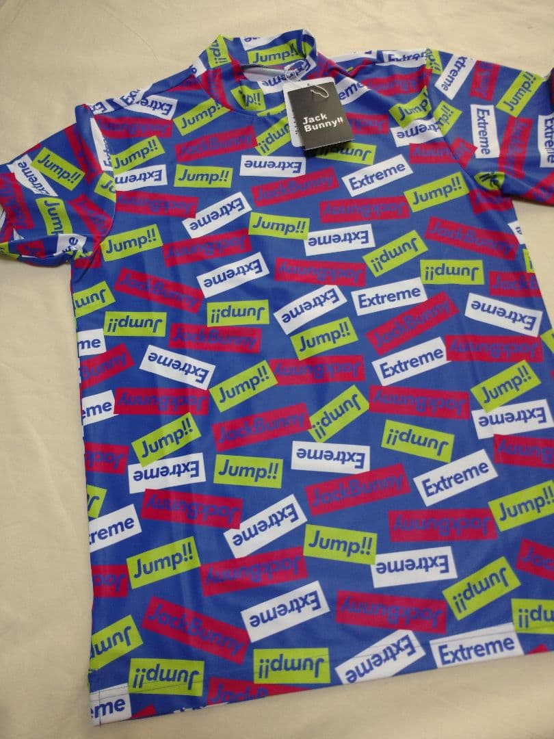 ブルー メンズ 4サイズM 半袖シャツ ジャックバニー ゴルフウェア 新品