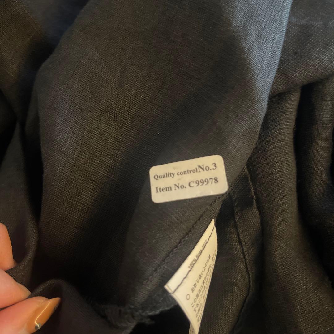 s*i様 フォグリネンワーク　ブラックエプロンキャミワンピース