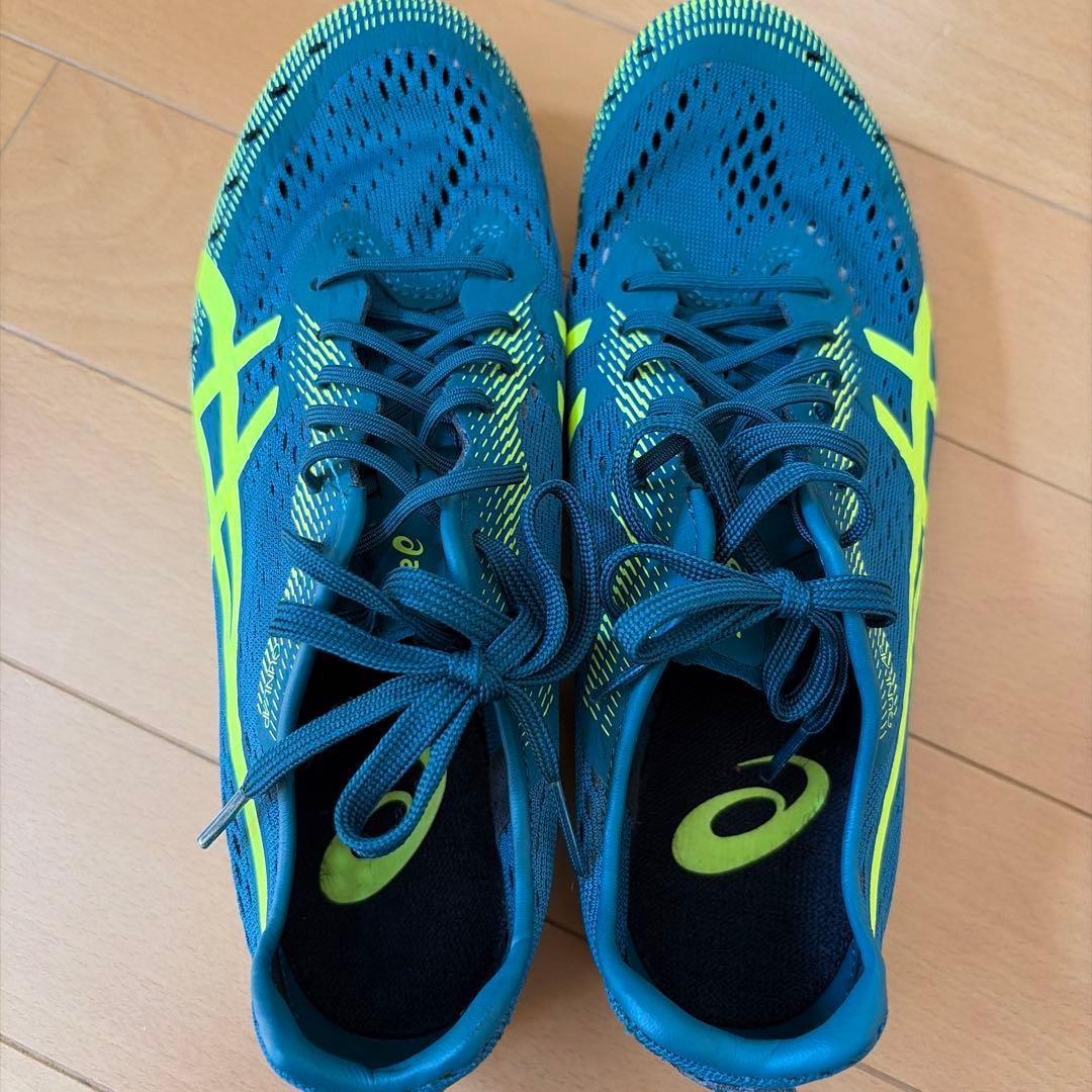 アシックス　スパイク　ガンラップ2 グリーン&蛍光イエロー　25cm