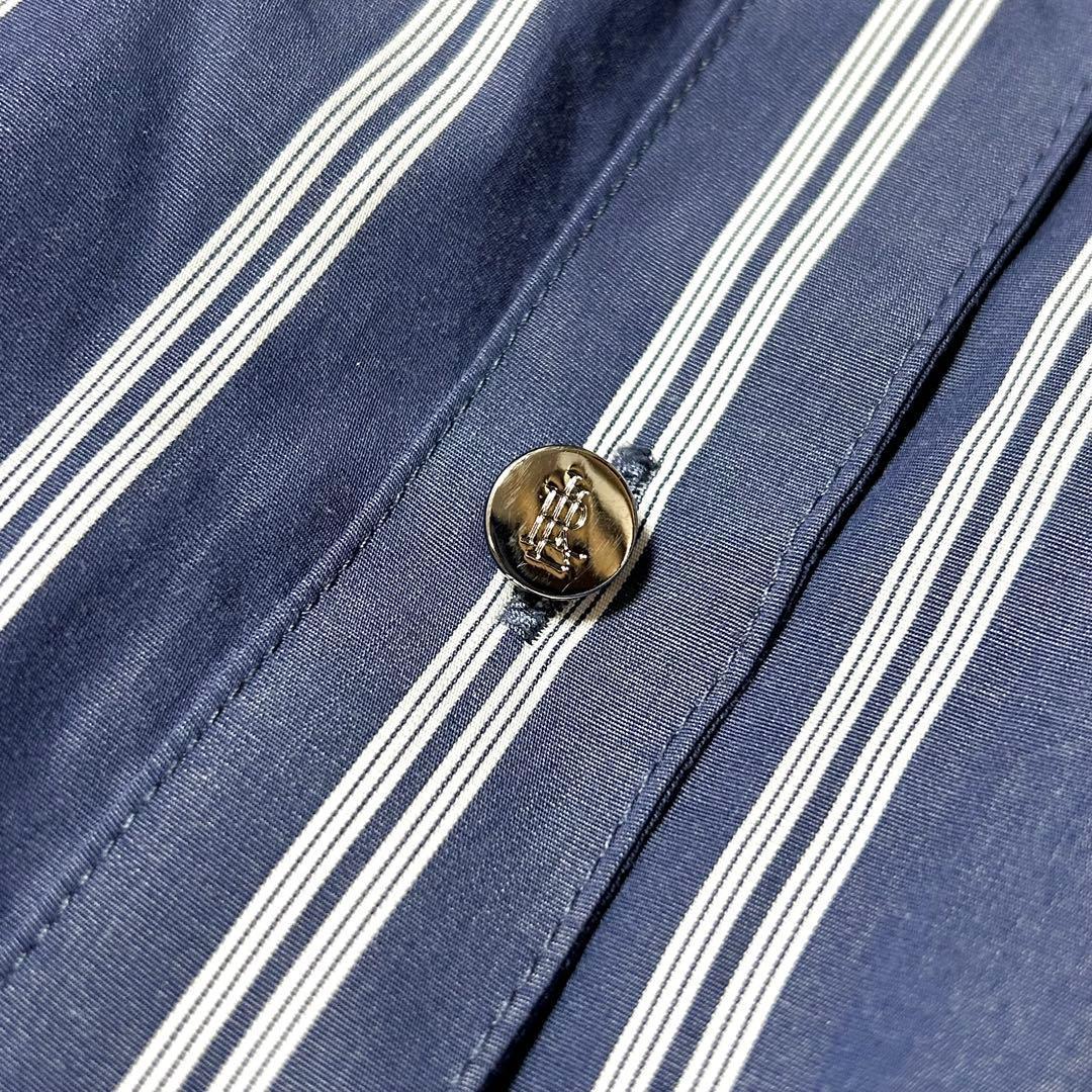 ローレンラルフローレン ストライプ 長袖 シャツワンピース ベルト スリット S