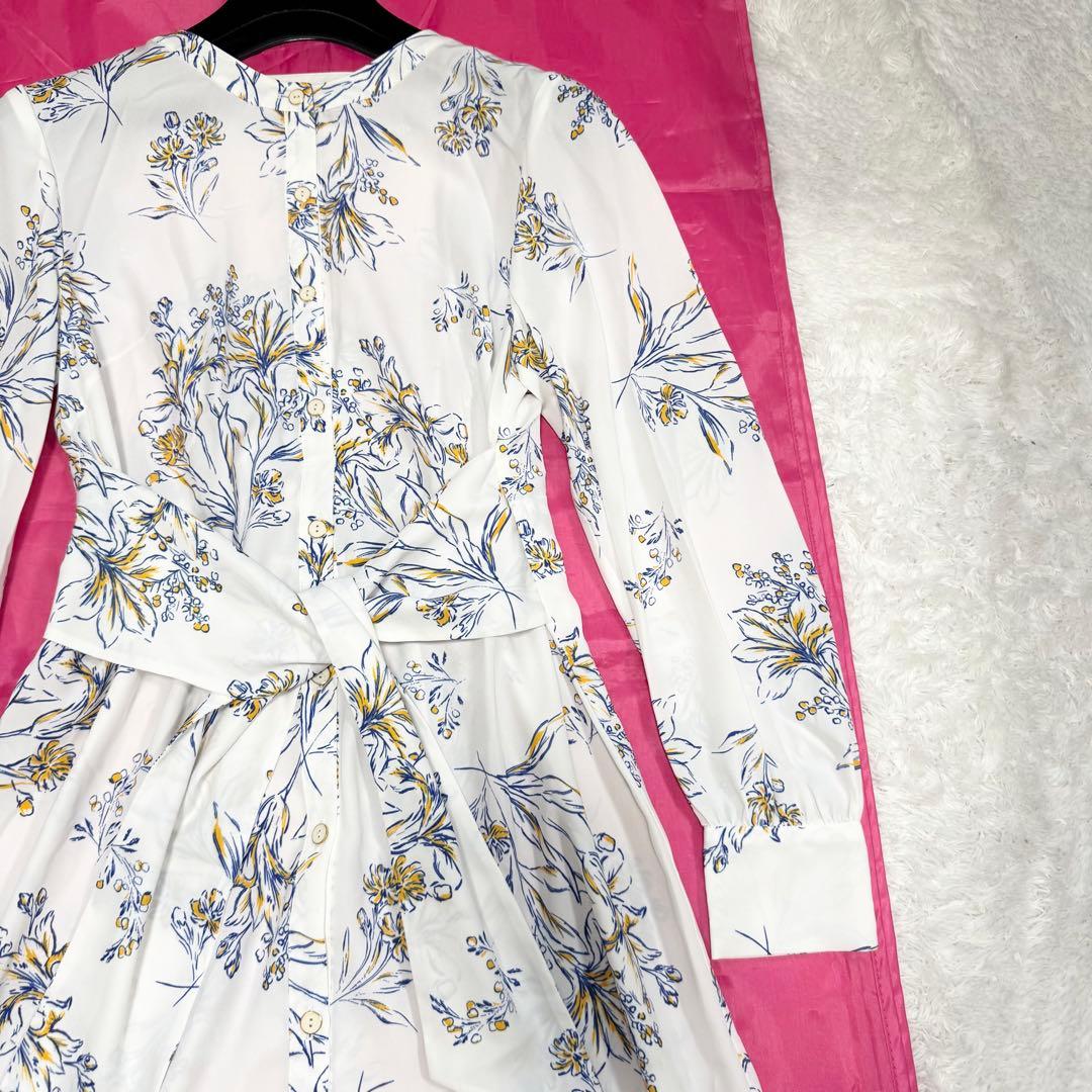 【美品✨】ダイアグラム ワンピース ロング 花柄　プリント シャツ リボン　36