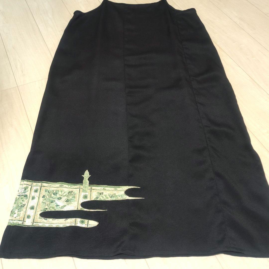 鳳凰刺繍と花鳥文 留袖リメイクキャミワンピ