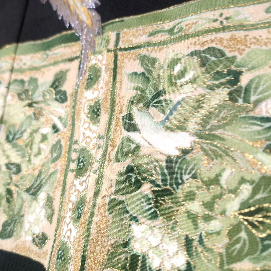 鳳凰刺繍と花鳥文 留袖リメイクキャミワンピ