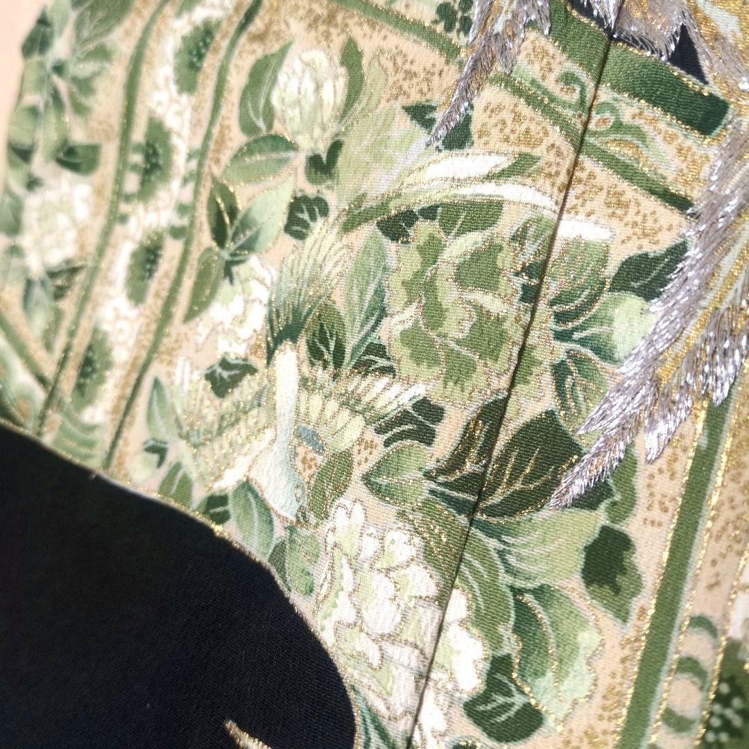 鳳凰刺繍と花鳥文 留袖リメイクキャミワンピ