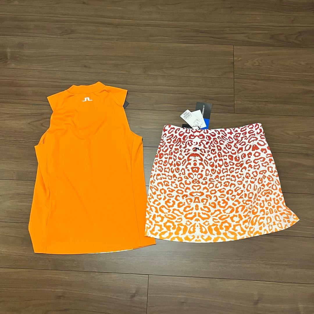 jlindeberg ゴルフウェア　セットアップ　スカート　オレンジ　豹柄