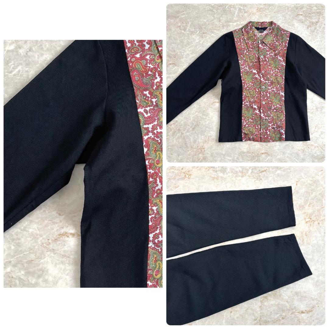 コムデギャルソン　トリコ 90’s ペイズリー　ドッキングシャツ　希少　ウール