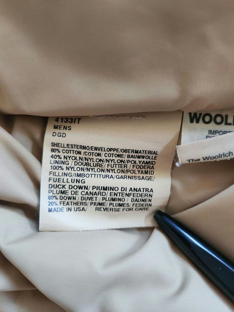 USA製 ウールリッチ ダウンベスト ロクヨンクロス ベージュ