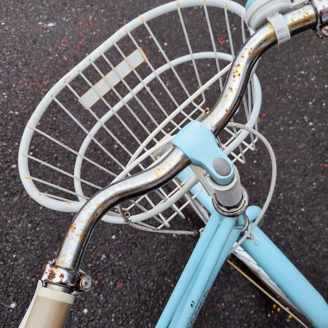 【群馬引取り専用】24インチ子供用自転車 Moana水色 前面バスケット付き